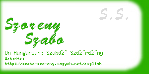 szoreny szabo business card